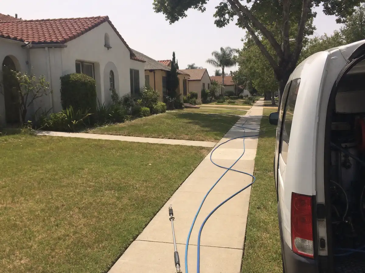 Service van arriving on a Marina Del Rey, CA street — local same-day coverage